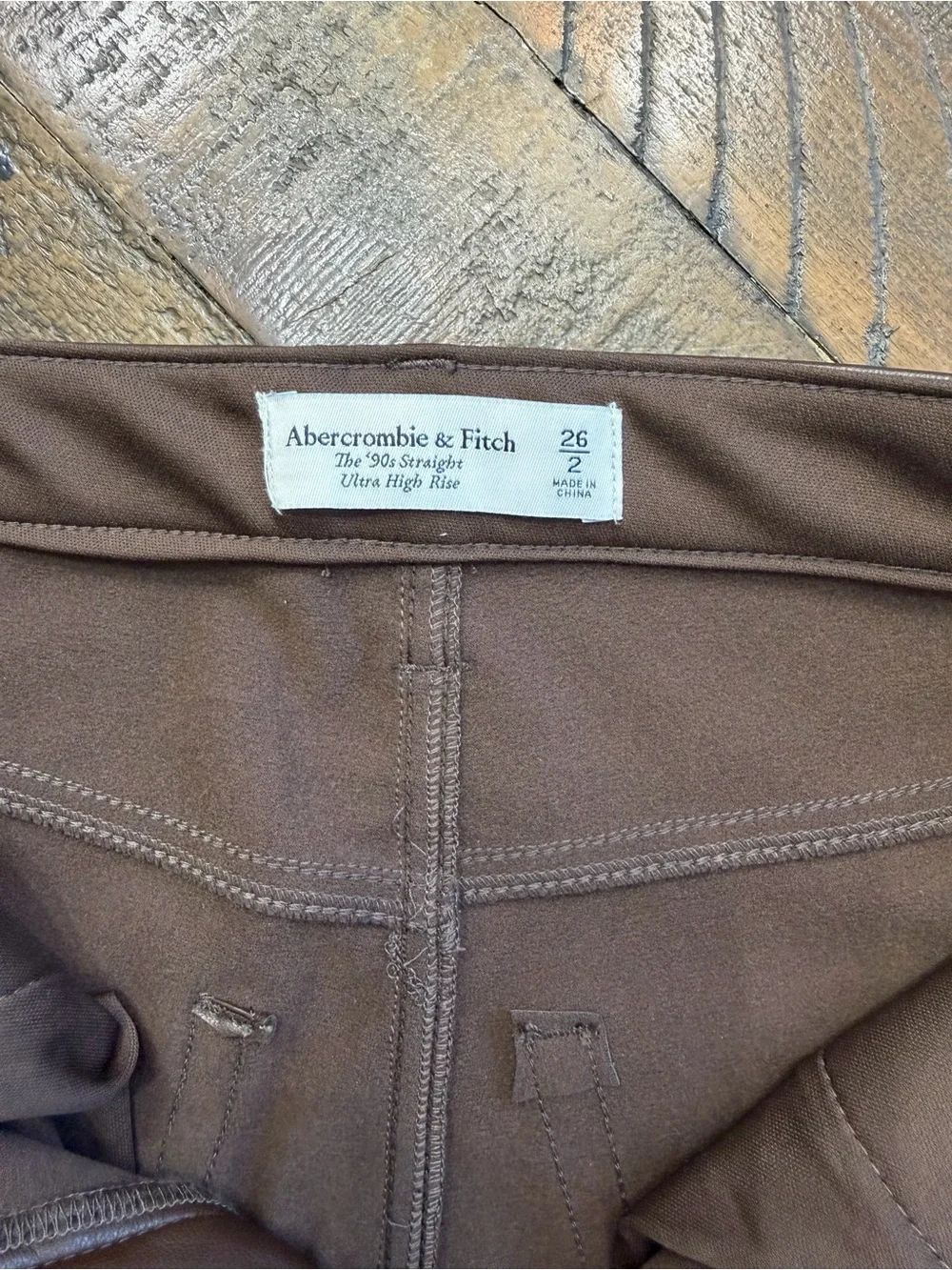 Abercrombie & Fitch 90s Straight Leg Brown High-Rise Straight Pants - Picture 6 of 7